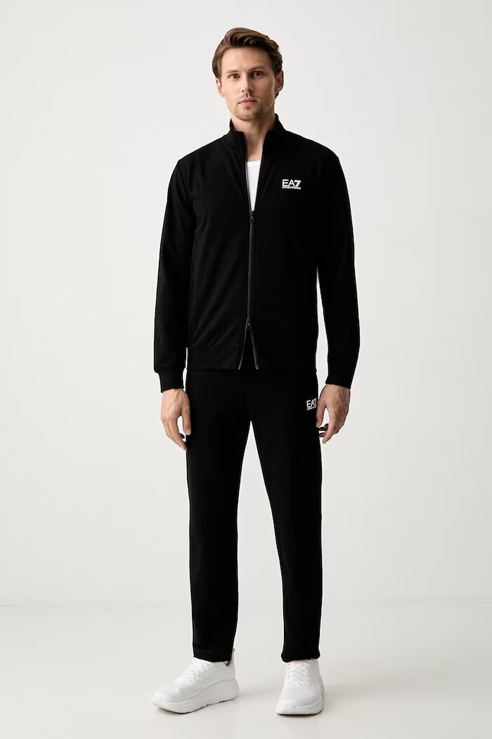EA7 Emporio Armani спортен анцуг мъжки от памук черен PJVRZ.8NPV61