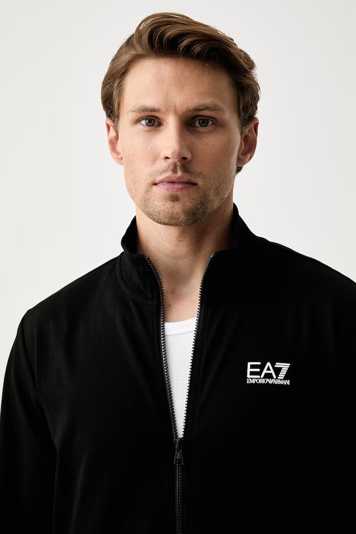 EA7 Emporio Armani спортен анцуг мъжки от памук черен PJVRZ.8NPV61