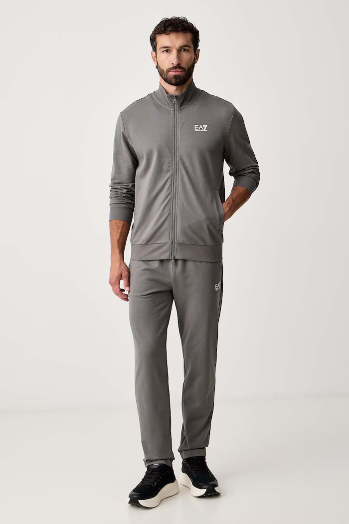 EA7 Emporio Armani спортен анцуг мъжки от памук сив PJVRZ.8NPV61
