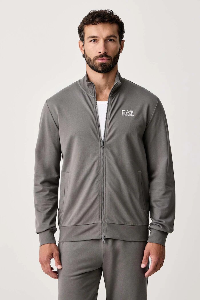 EA7 Emporio Armani спортен анцуг мъжки от памук сив PJVRZ.8NPV61