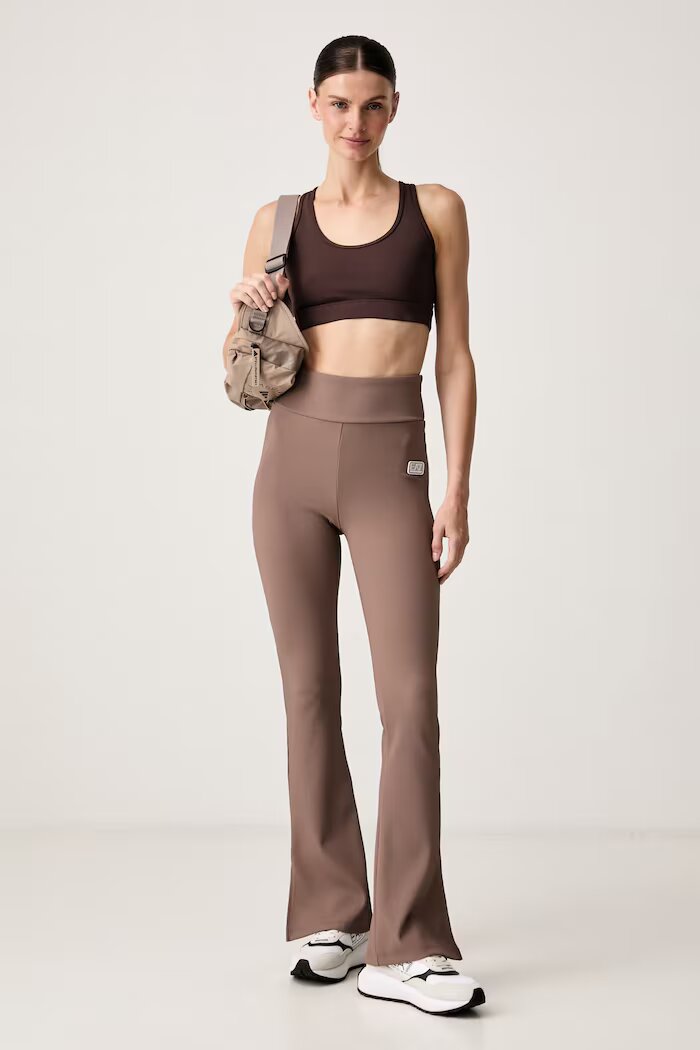 EA7 Emporio Armani спортен клин дамски кафяв с висока талия AF15721.7W001338