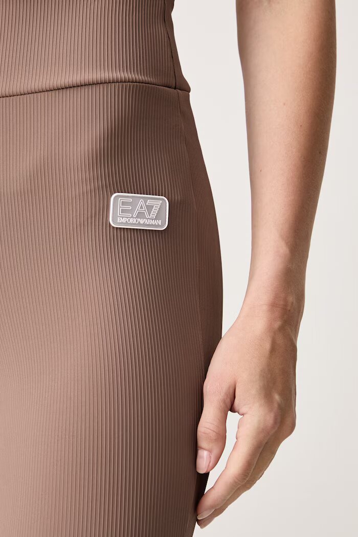 EA7 Emporio Armani спортен клин дамски кафяв с висока талия AF15721.7W001338
