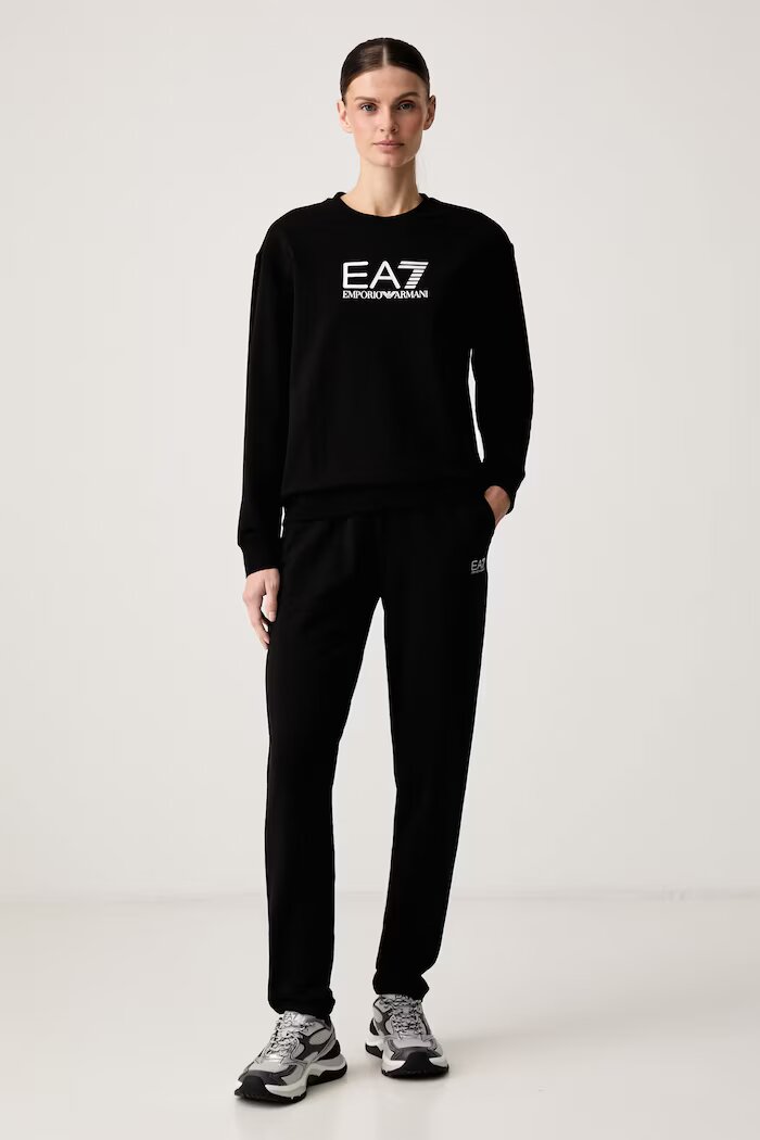 EA7 Emporio Armani спортен комплект анцуг дамски от памук с еластан черен AF13135.7W000115