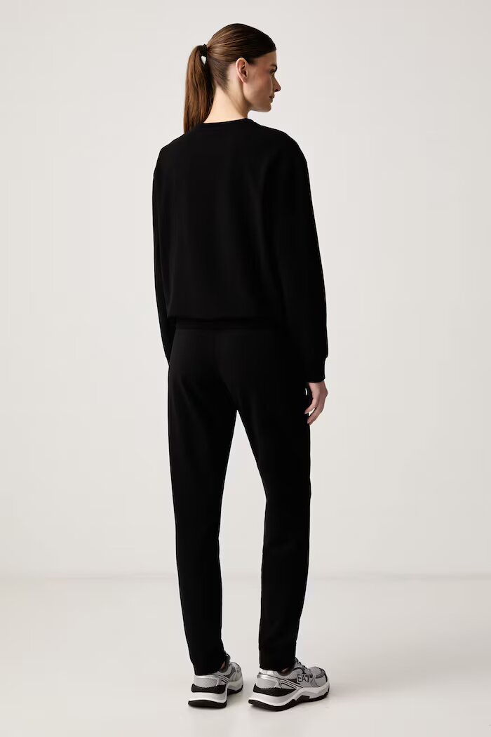 EA7 Emporio Armani спортен комплект анцуг дамски от памук с еластан черен AF13135.7W000115