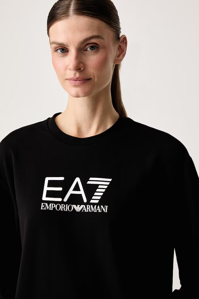 EA7 Emporio Armani спортен комплект анцуг дамски от памук с еластан черен AF13135.7W000115