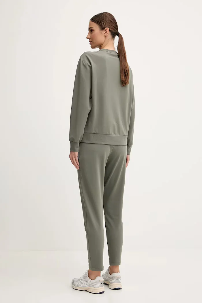EA7 Emporio Armani спортен комплект анцуг дамски от памук с еластан зелен AF13135.7W000115