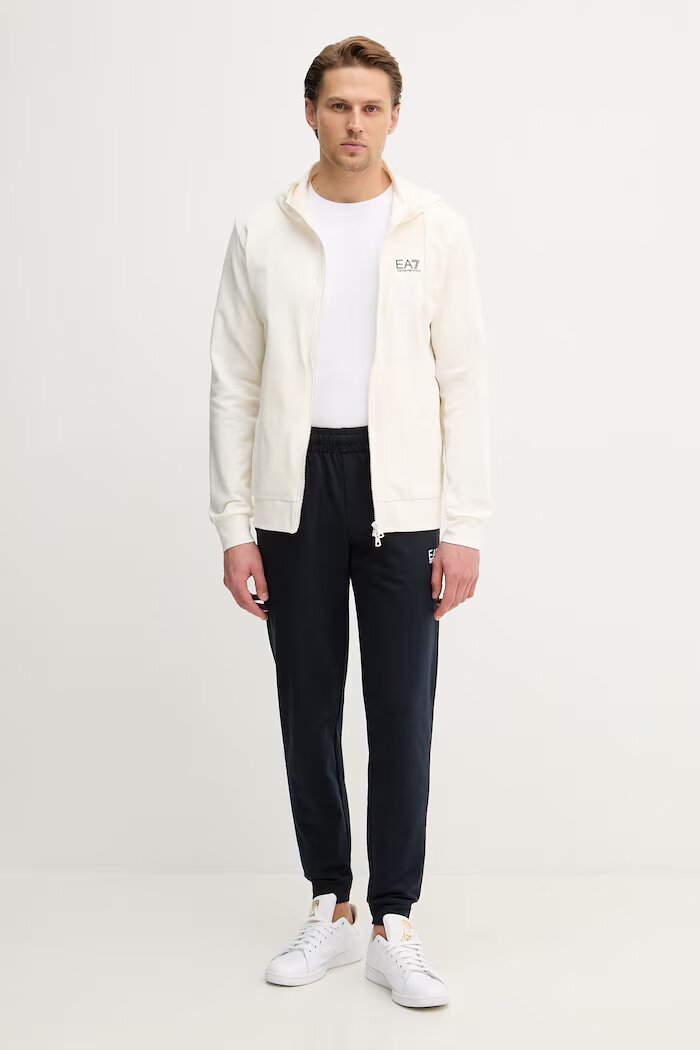 EA7 Emporio Armani спортен комплект анцуг мъжки от памук бежов PJVRZ.8NPV63