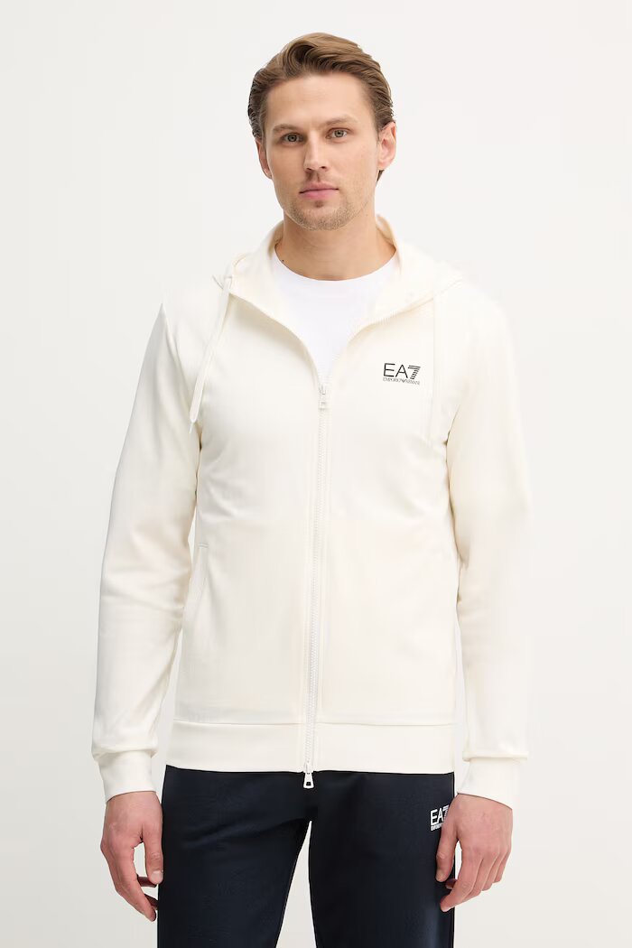 EA7 Emporio Armani спортен комплект анцуг мъжки от памук бежов PJVRZ.8NPV63