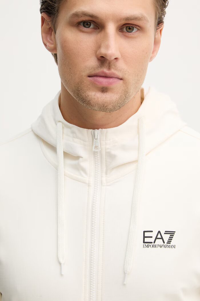 EA7 Emporio Armani спортен комплект анцуг мъжки от памук бежов PJVRZ.8NPV63