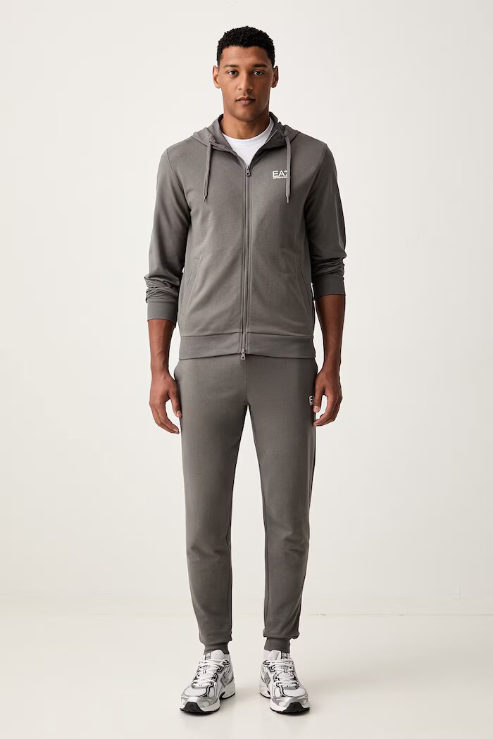 EA7 Emporio Armani спортен комплект анцуг мъжки от памук сив PJVRZ.8NPV63