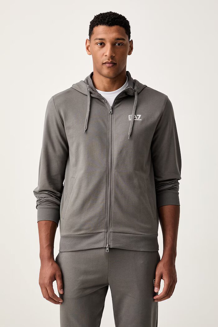 EA7 Emporio Armani спортен комплект анцуг мъжки от памук сив PJVRZ.8NPV63
