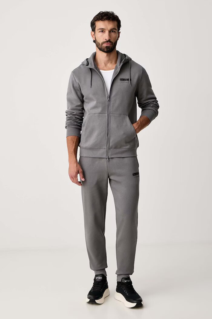 EA7 Emporio Armani спортен комплект анцуг мъжки с памук сив AF10377.7M002430