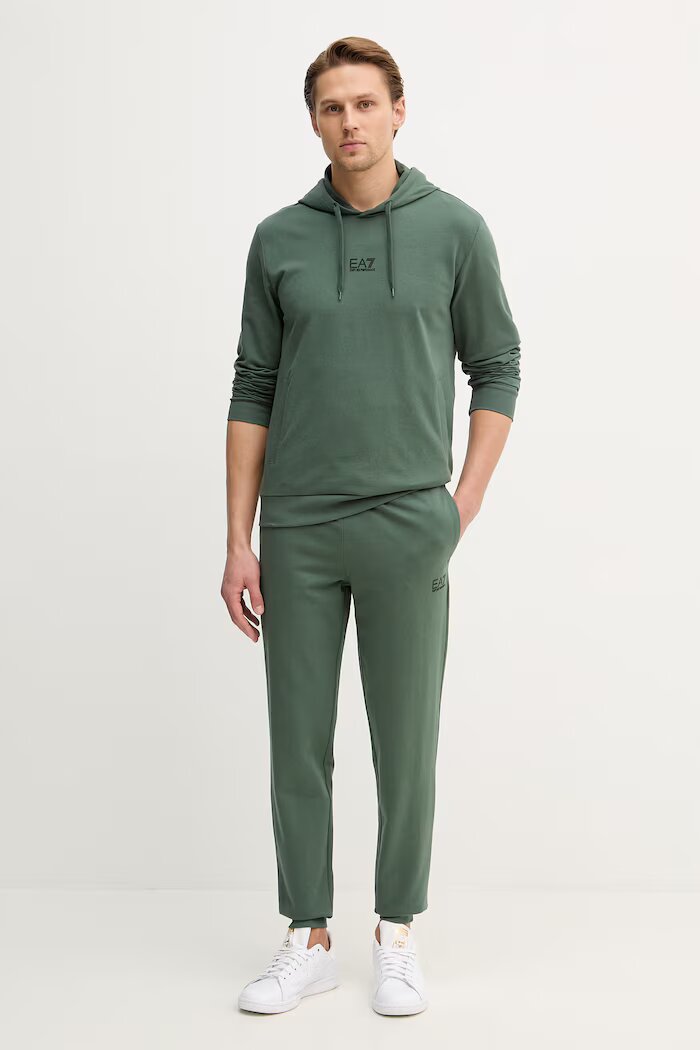 EA7 Emporio Armani спортен комплект анцуг мъжки с памук зелен PJVRZ.8NPV64