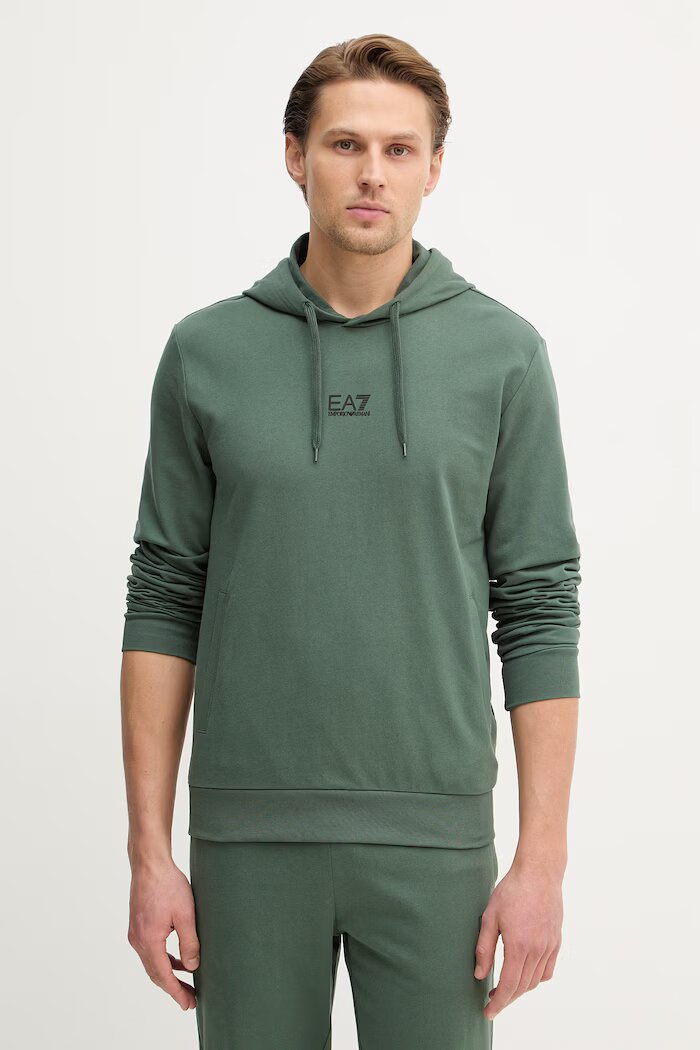 EA7 Emporio Armani спортен комплект анцуг мъжки с памук зелен PJVRZ.8NPV64