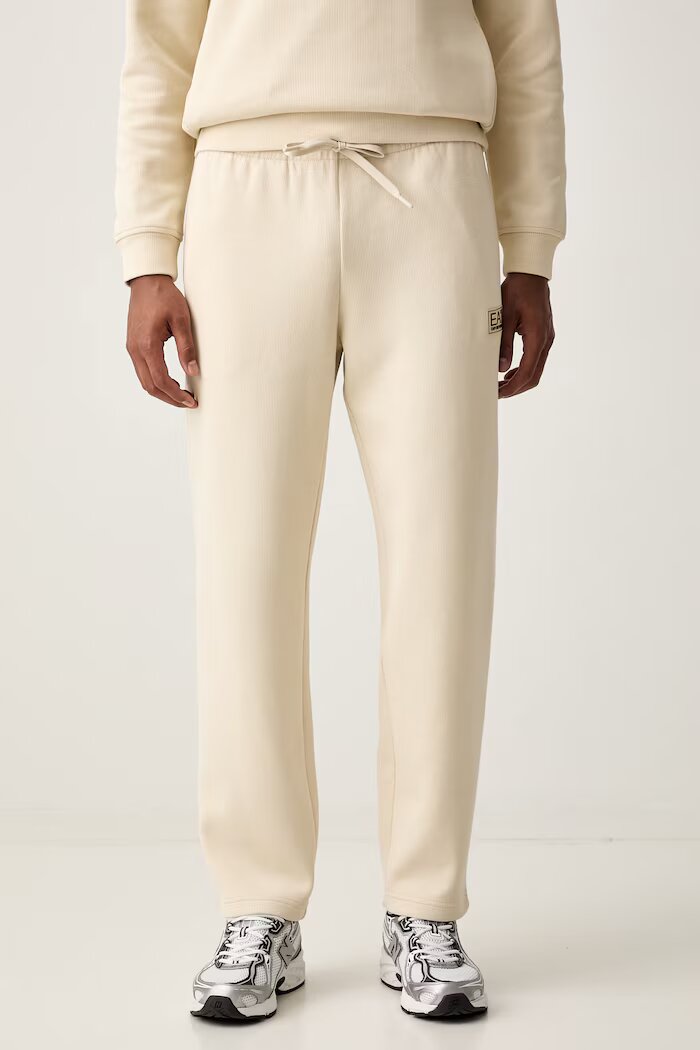 EA7 Emporio Armani спортен панталон мъжки от памук бежов с висока талия AF21822.7M002235