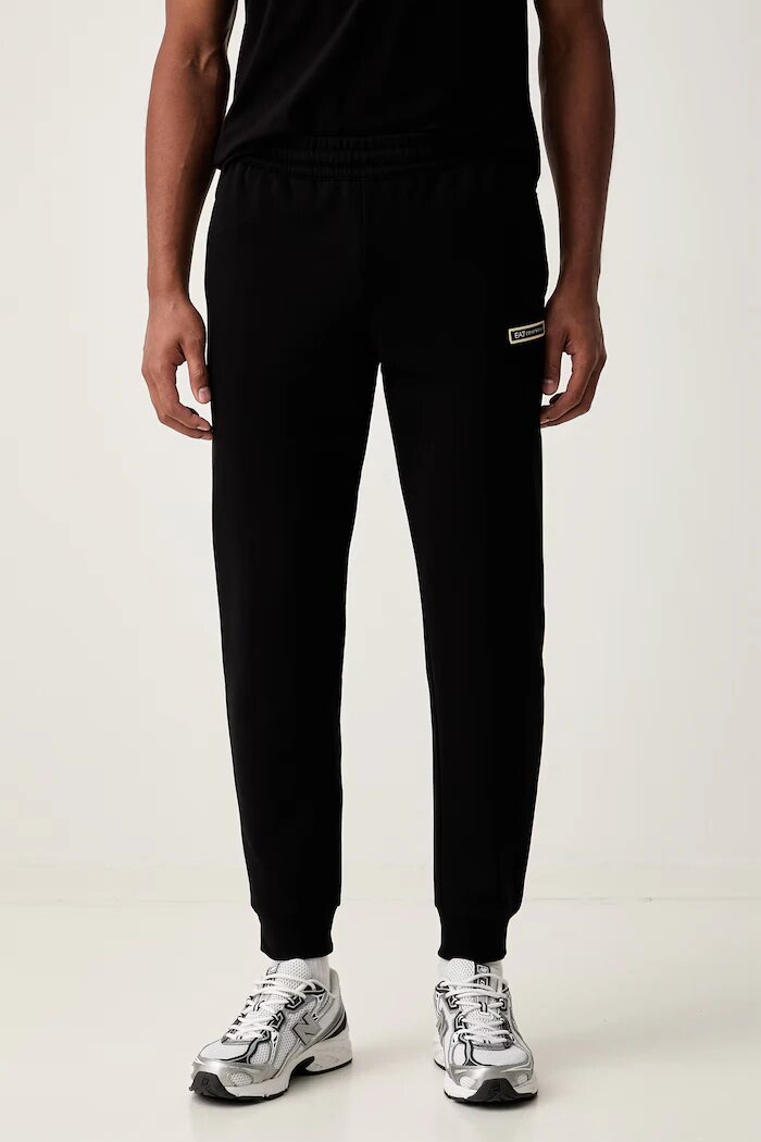 EA7 Emporio Armani спортен панталон мъжки с памук черен с висока талия AF10377.7M002198