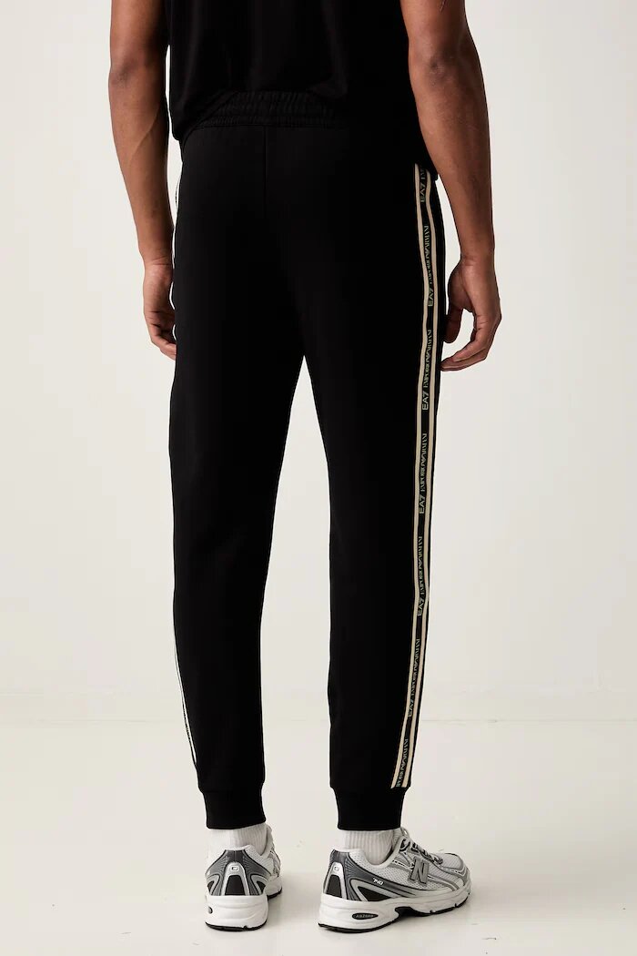 EA7 Emporio Armani спортен панталон мъжки с памук черен с висока талия AF10377.7M002198