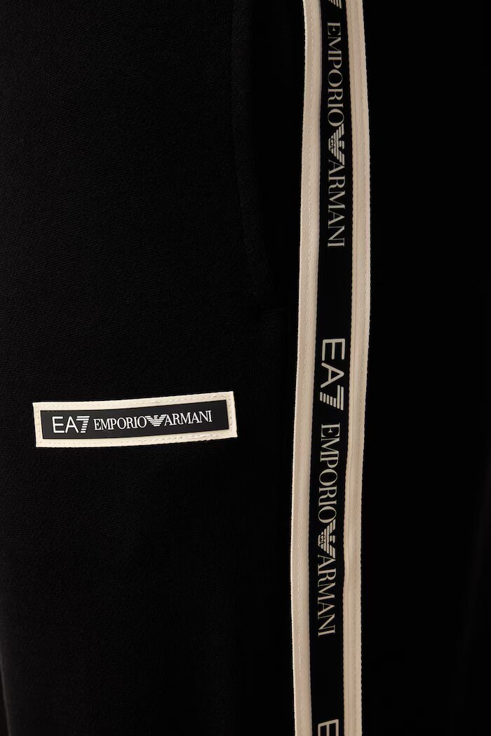 EA7 Emporio Armani спортен панталон мъжки с памук черен с висока талия AF10377.7M002198