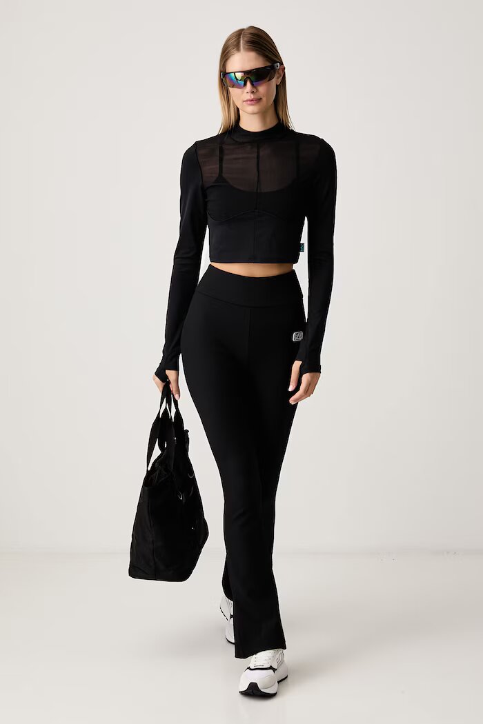 EA7 Emporio Armani спортна блуза с дълги ръкави дамска черна AF12625.7W001569