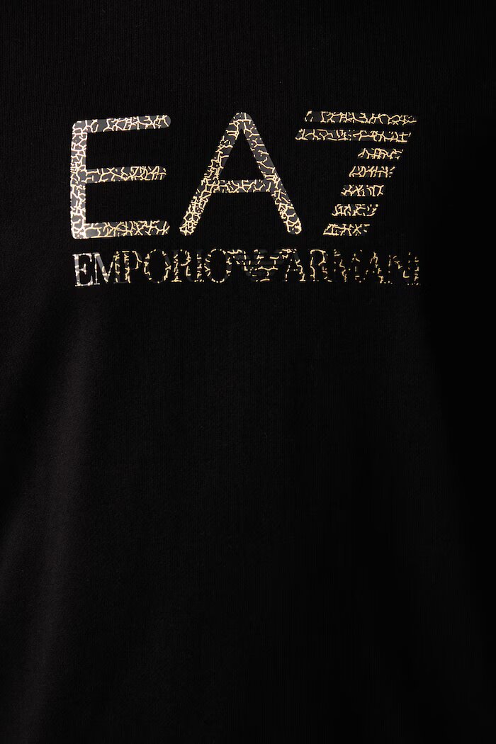 EA7 Emporio Armani суичър дамски с памук черен AF12473.7W001366