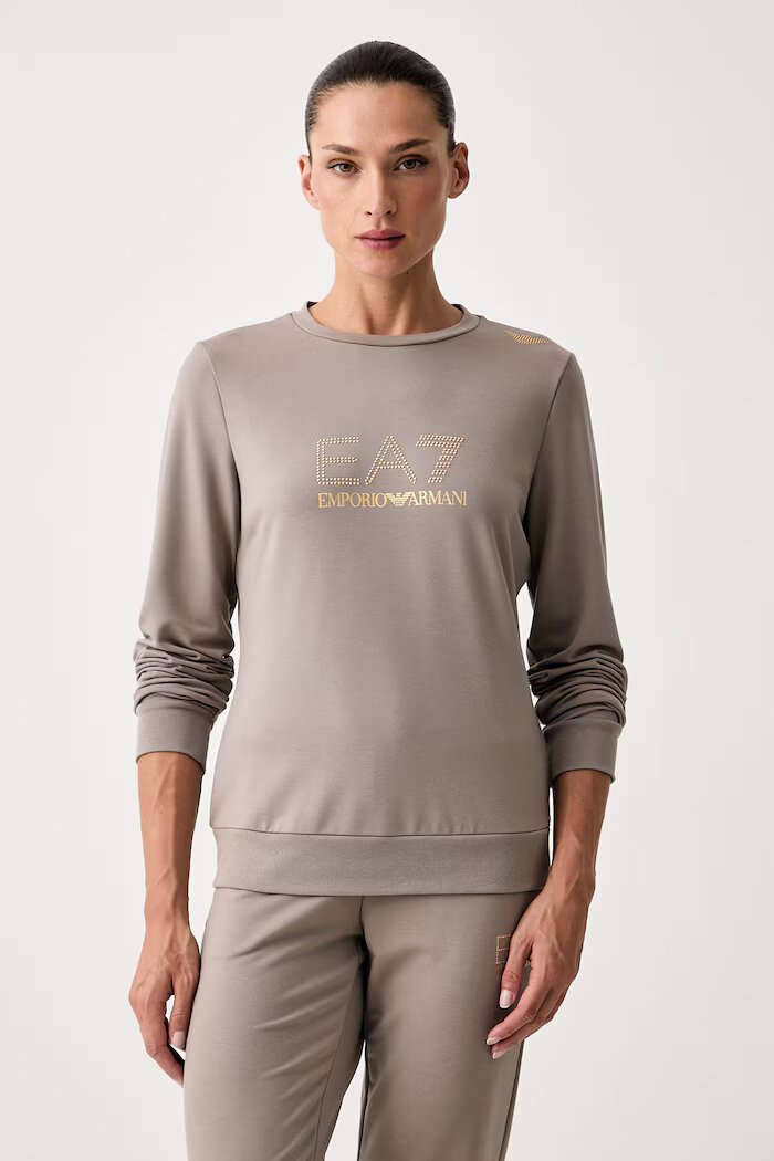 EA7 Emporio Armani суичър дамски с вискоза кафяв TJ9RZ.8NTM45