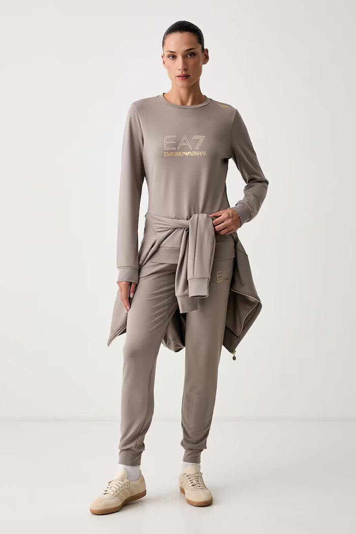 EA7 Emporio Armani суичър дамски с вискоза кафяв TJ9RZ.8NTM45