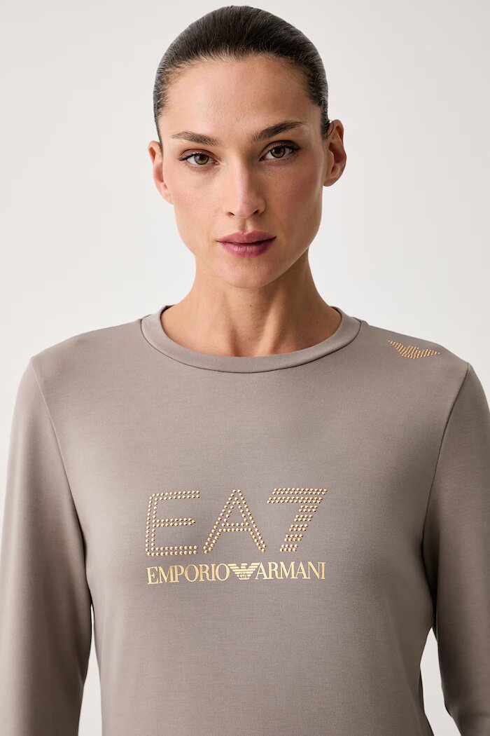 EA7 Emporio Armani суичър дамски с вискоза кафяв TJ9RZ.8NTM45