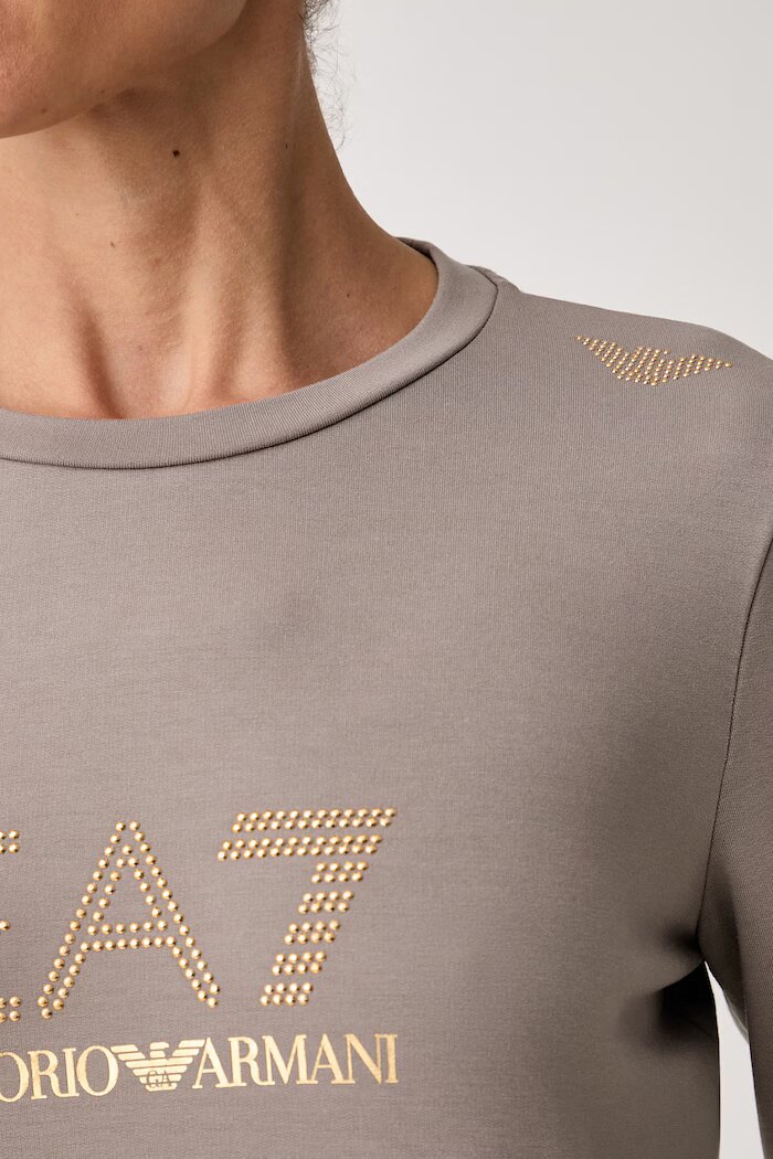EA7 Emporio Armani суичър дамски с вискоза кафяв TJ9RZ.8NTM45