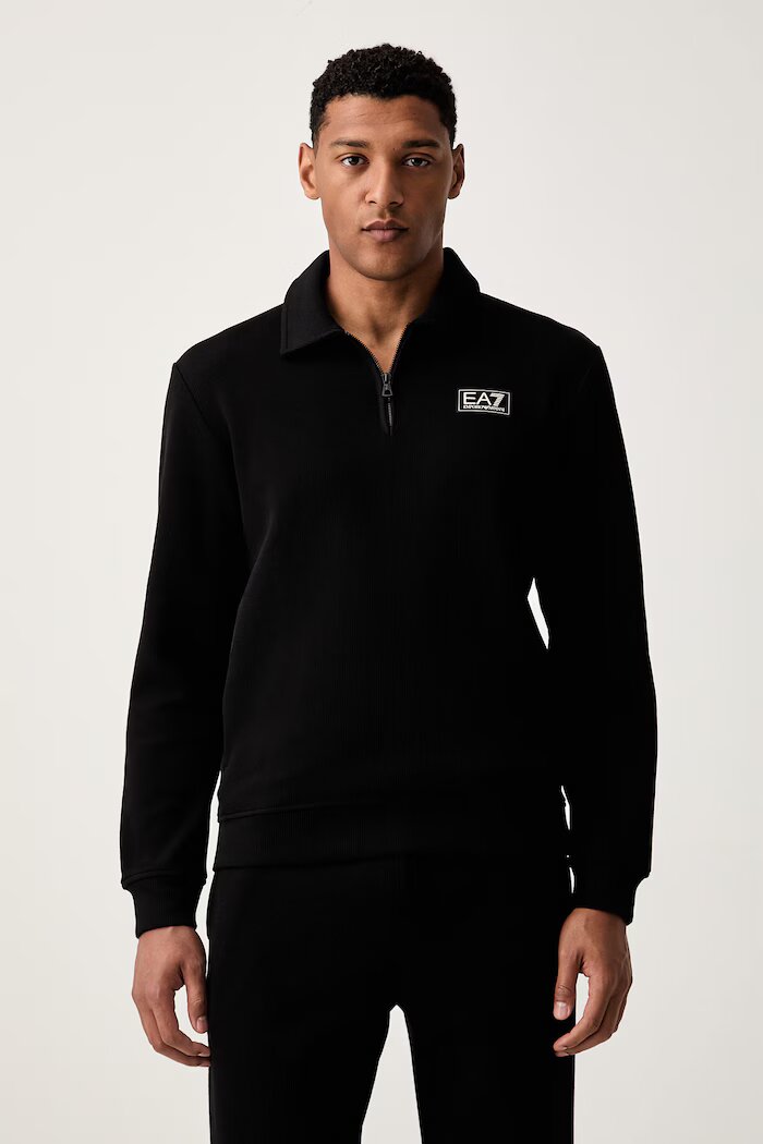 EA7 Emporio Armani суичър мъжки от памук черен AF21822.7M002232