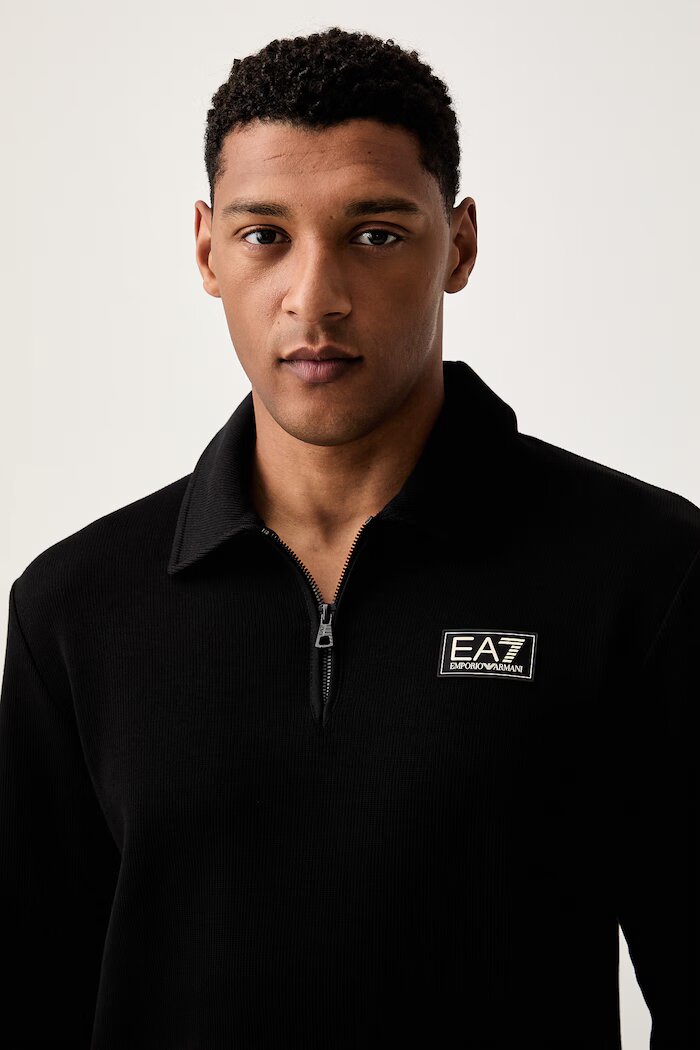 EA7 Emporio Armani суичър мъжки от памук черен AF21822.7M002232
