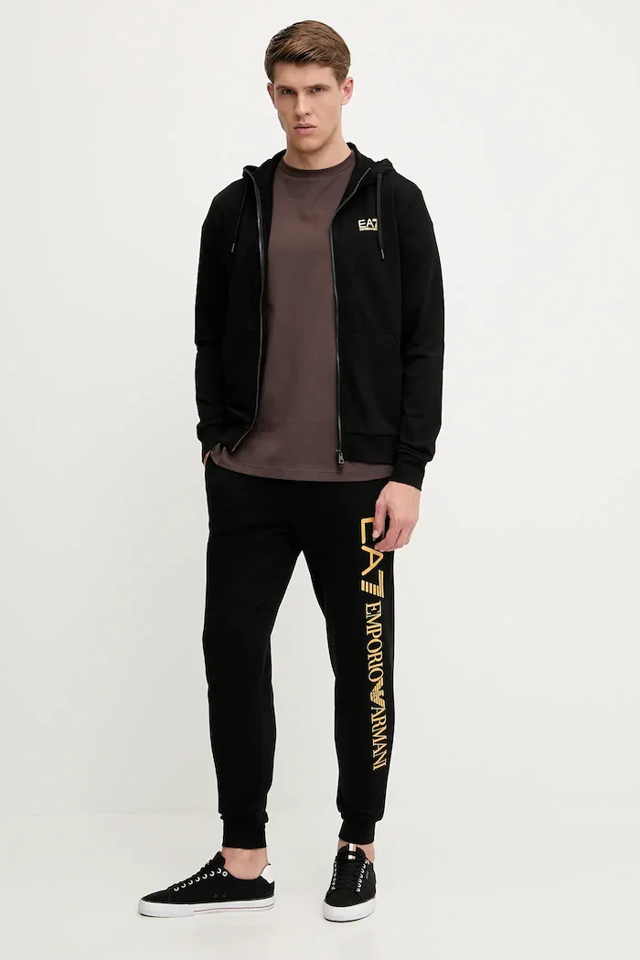 EA7 Emporio Armani суичър с качулка мъжки черен AF13512.7M000568