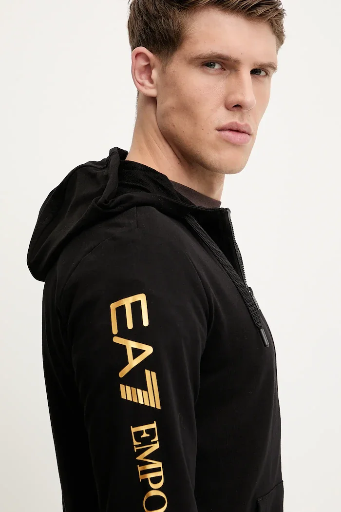 EA7 Emporio Armani суичър с качулка мъжки черен AF13512.7M000568