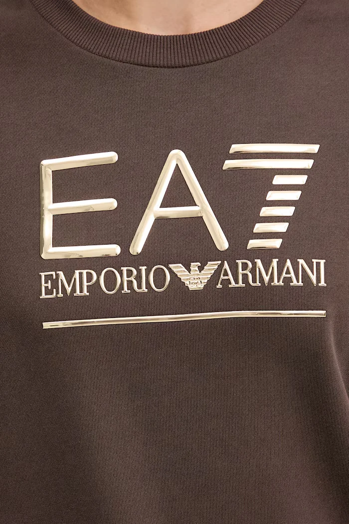 EA7 Emporio Armani Суичър в кафяво с принт AF12473.7W000416