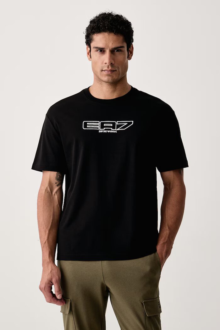 EA7 Emporio Armani тениска мъжка от памук черна AF10444.7M002212