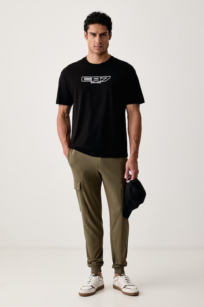 EA7 Emporio Armani тениска мъжка от памук черна AF10444.7M002212