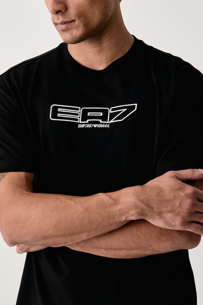 EA7 Emporio Armani тениска мъжка от памук черна AF10444.7M002212