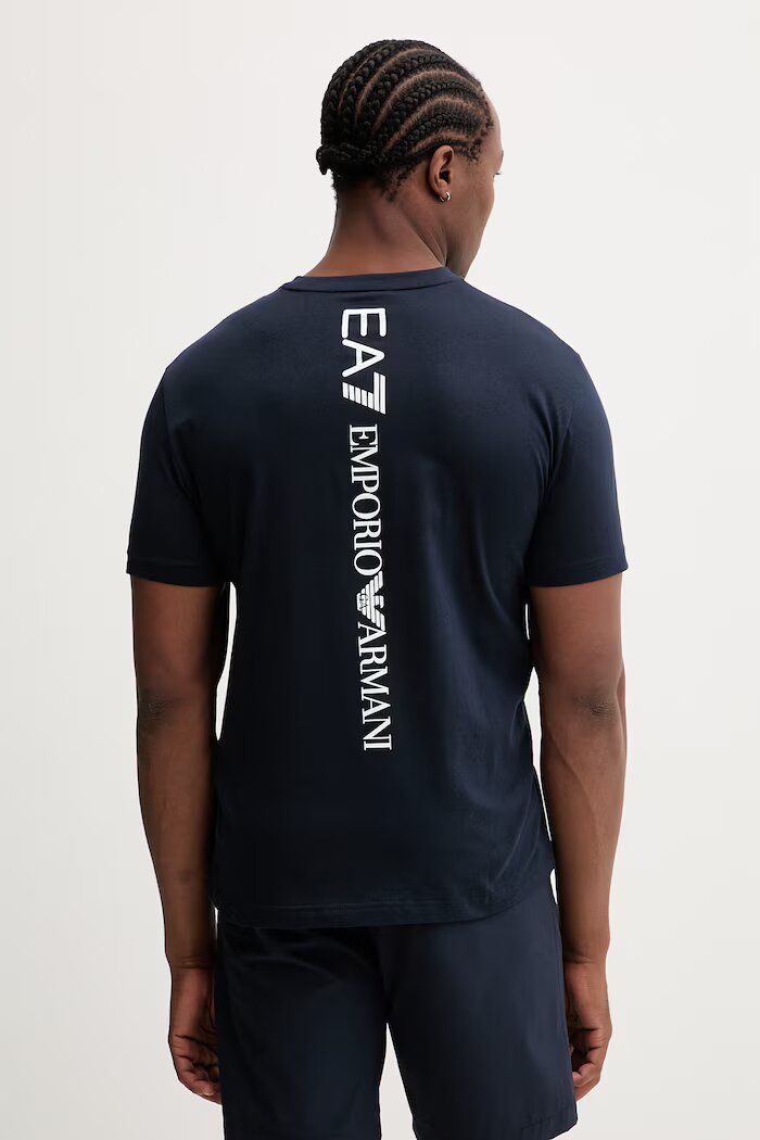 EA7 Emporio Armani тениска мъжка от памук тъмносиня AF10375.7M000567