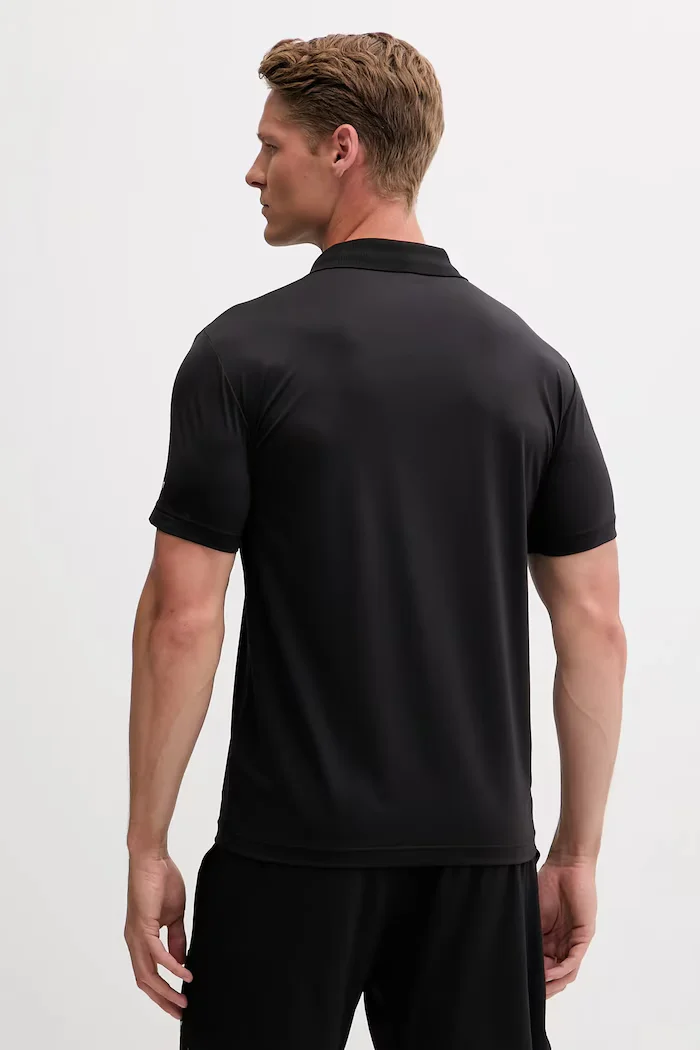 EA7 Emporio Armani Тениска с яка в черно с принт