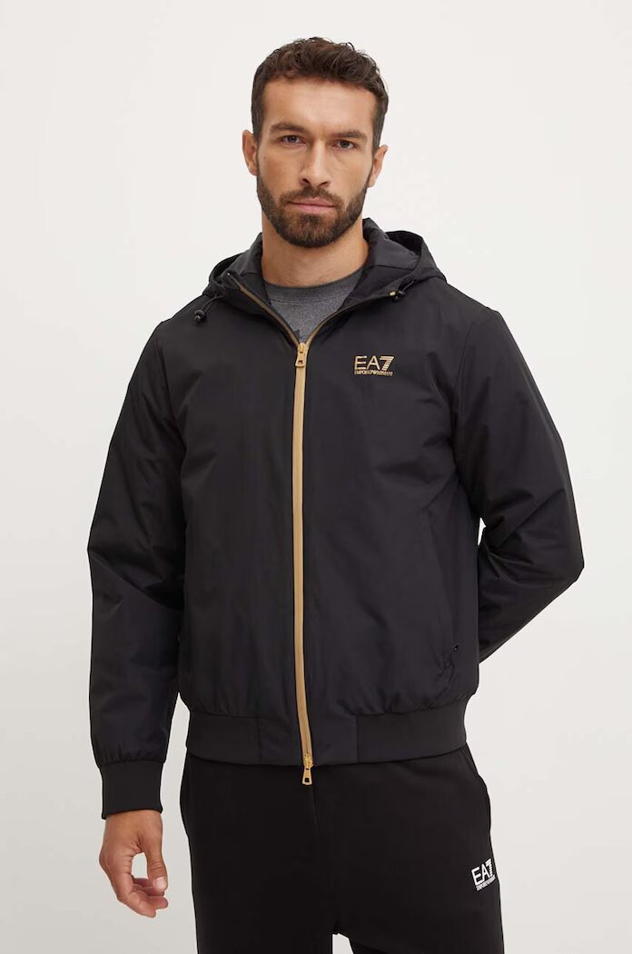 EA7 Emporio Armani Яке в черно преходен модел PNFZZ.8NPB21