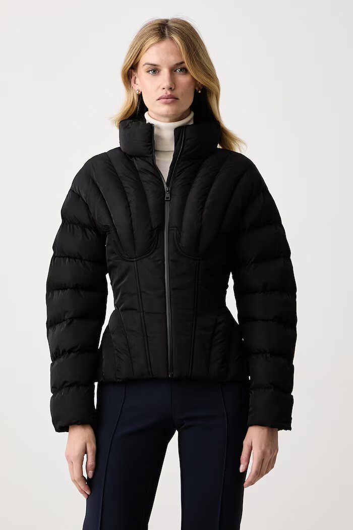 Elisabetta Franchi капитонирано яке дамско черно PI95D66E2