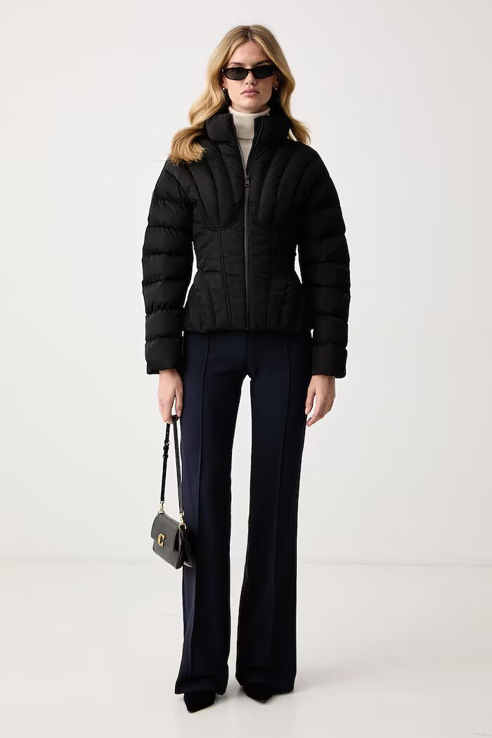 Elisabetta Franchi капитонирано яке дамско черно PI95D66E2