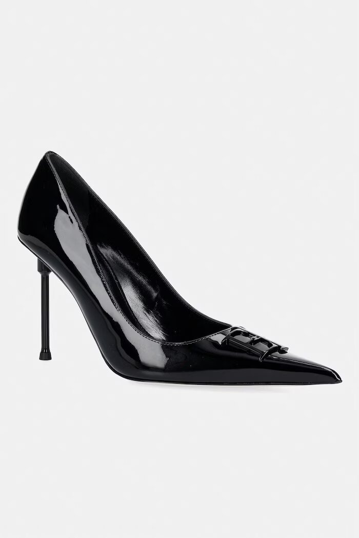 Elisabetta Franchi обувки с ток от кожа черни SA34L66E2