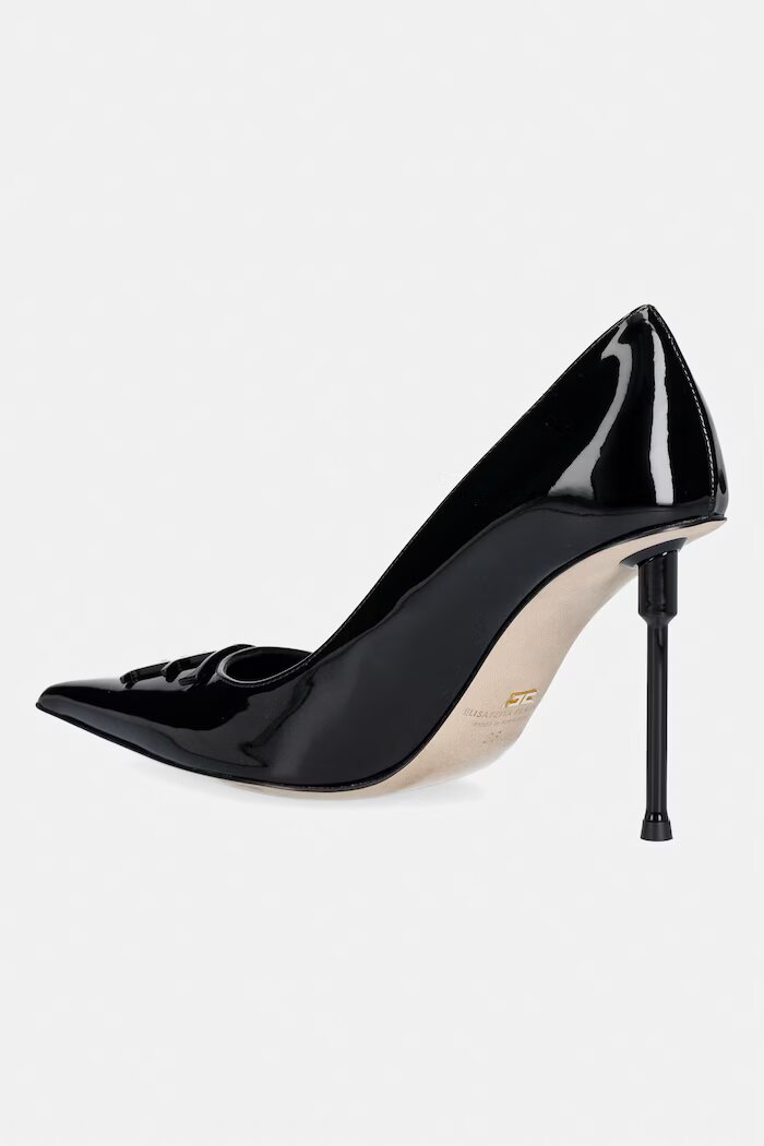 Elisabetta Franchi обувки с ток от кожа черни SA34L66E2