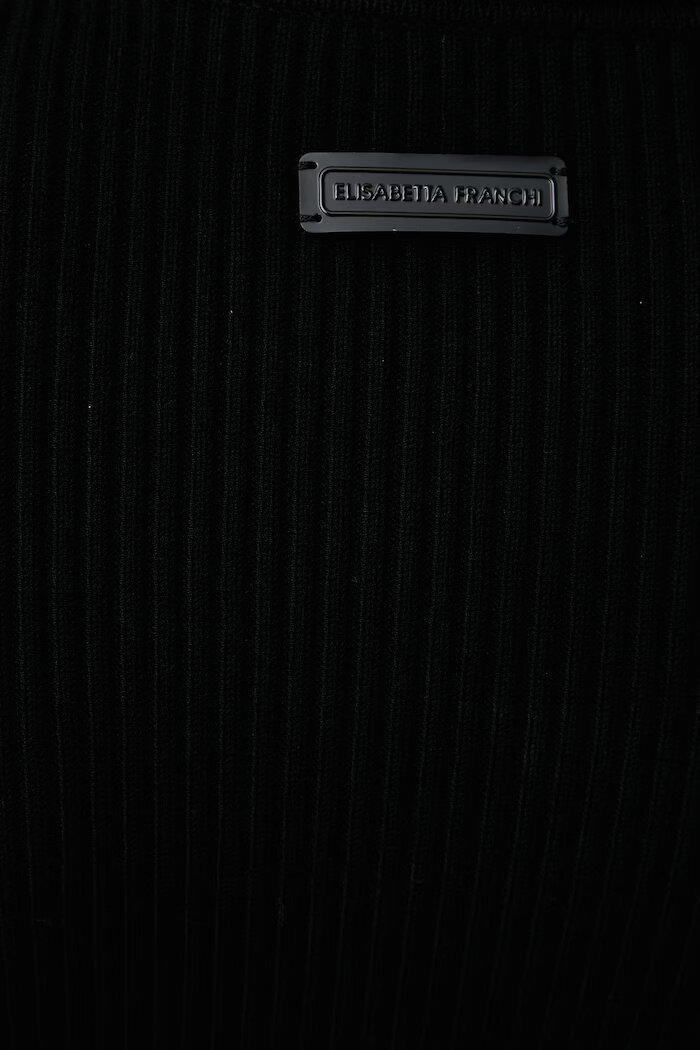 Elisabetta Franchi поло дамско с вискоза черно MK06S66E2