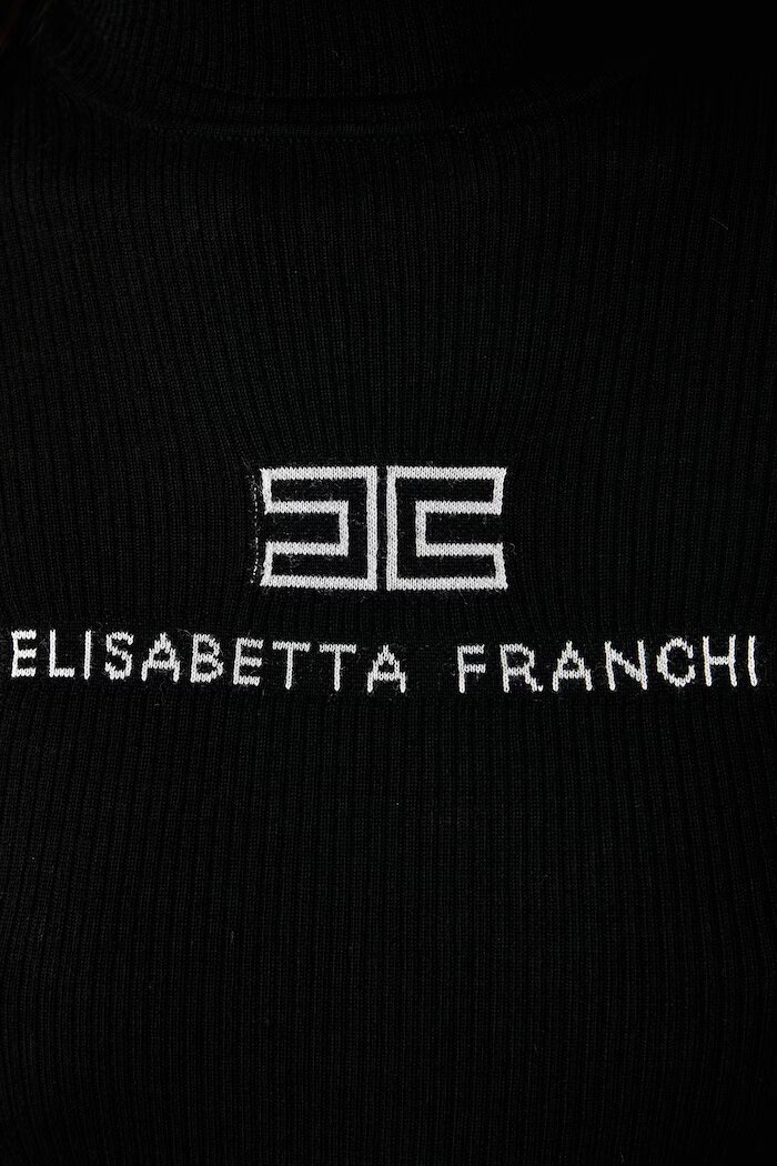 Elisabetta Franchi пуловер дамски от вълна черен MK18B66E2