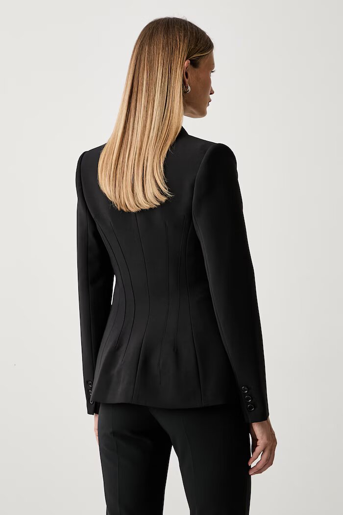 Elisabetta Franchi сако с двуредно закопчаване дамско черно GI25766E2