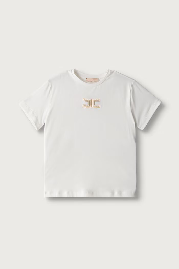 Elisabetta Franchi тениска за деца бяла EFTS268.C.JE018