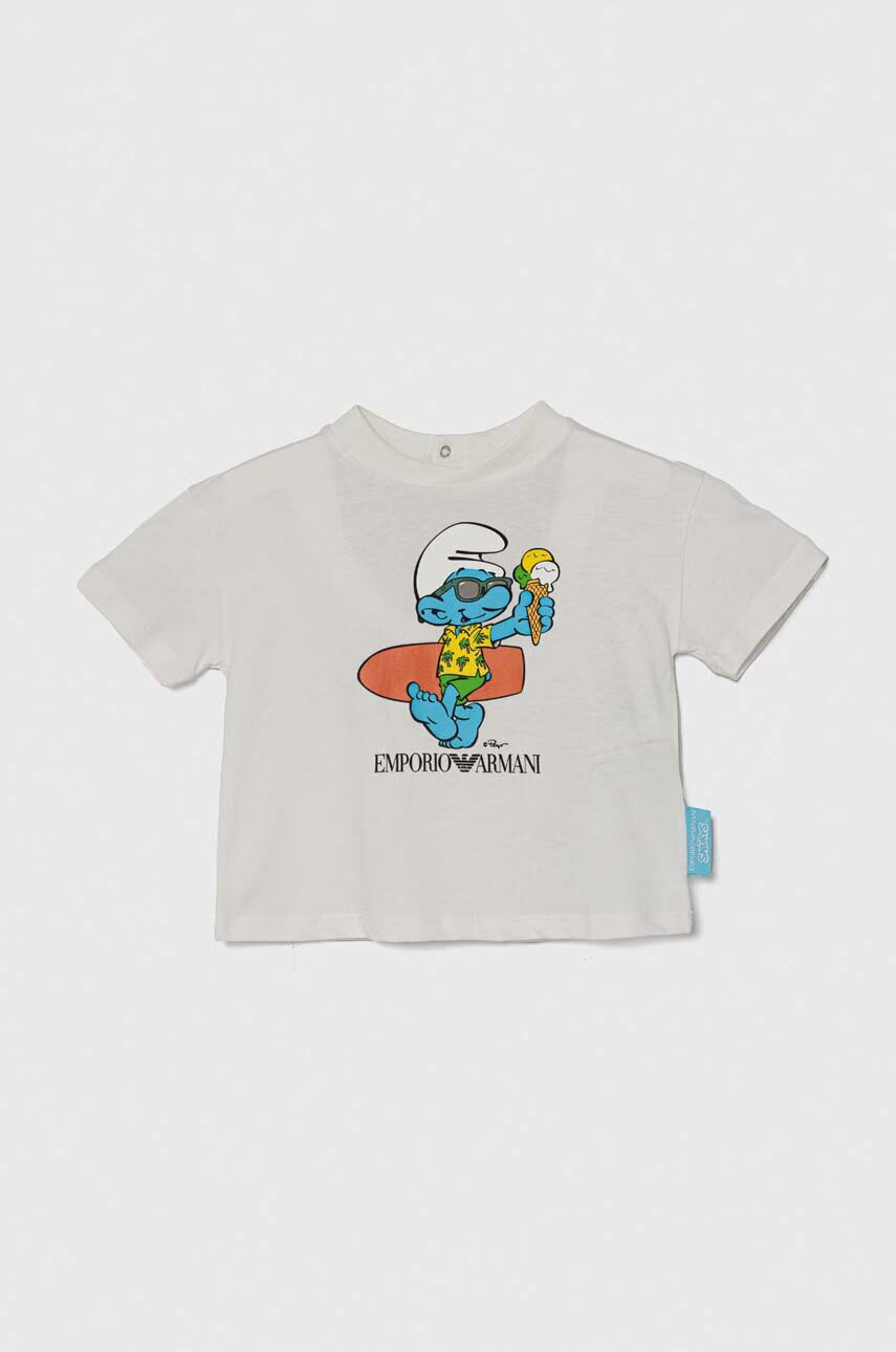 Emporio Armani Бебешка памучна тениска x The Smurfs