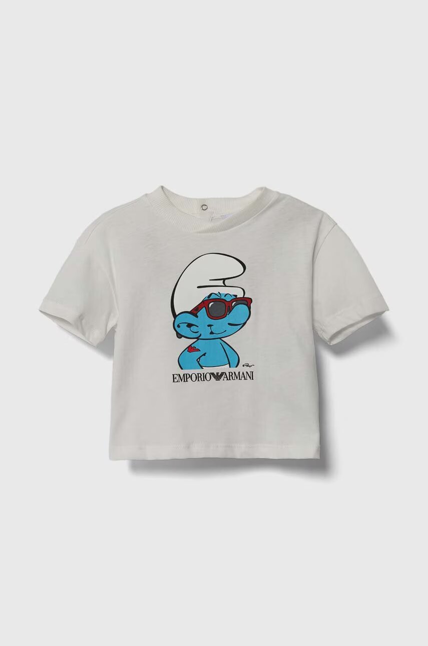 Emporio Armani Бебешка памучна тениска x The Smurfs
