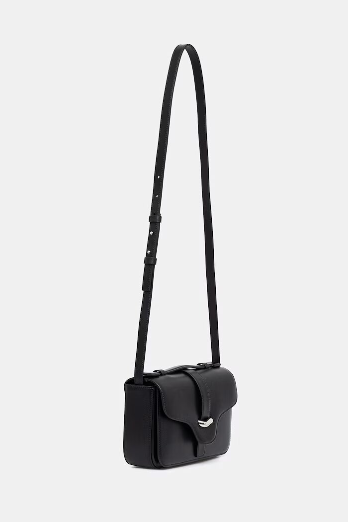 Emporio Armani чанта crossbody дамска от кожа черна EW004419 AF25356